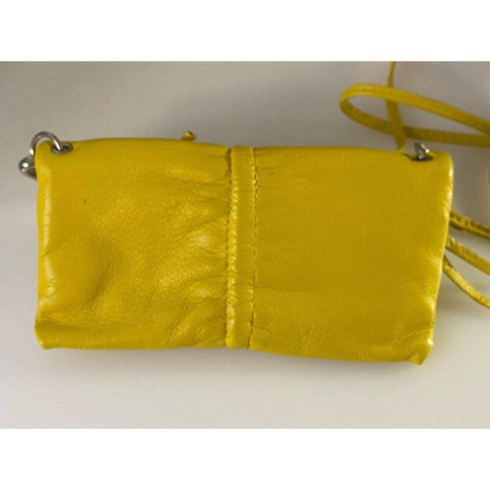 Arezzo Yellow Leather Small Crossbody Shoulder Bag Clutch Adj Long Strap 7.5x6" - Picture 15 of 16